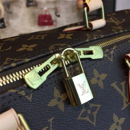 Replica Louis Vuitton Brown Monogram Beige Trim Speedy 35