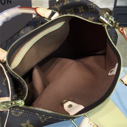 Replica Louis Vuitton Brown Monogram Beige Trim Speedy 35