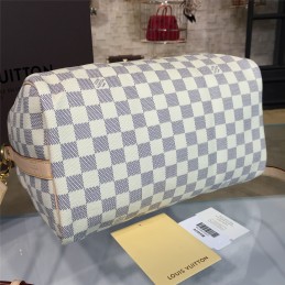 Replica Louis Vuitton White Damier Azur Beige Trim Speedy 30