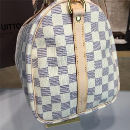 Replica Louis Vuitton White Damier Azur Beige Trim Speedy 30