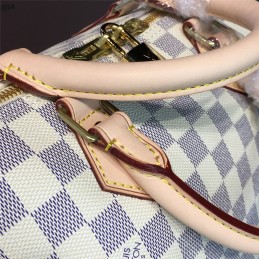 Replica Louis Vuitton White Damier Azur Beige Trim Speedy 30