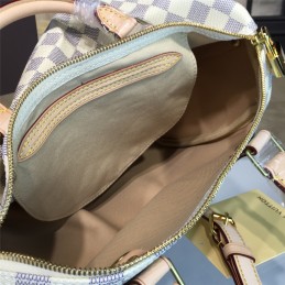 Replica Louis Vuitton White Damier Azur Beige Trim Speedy 30