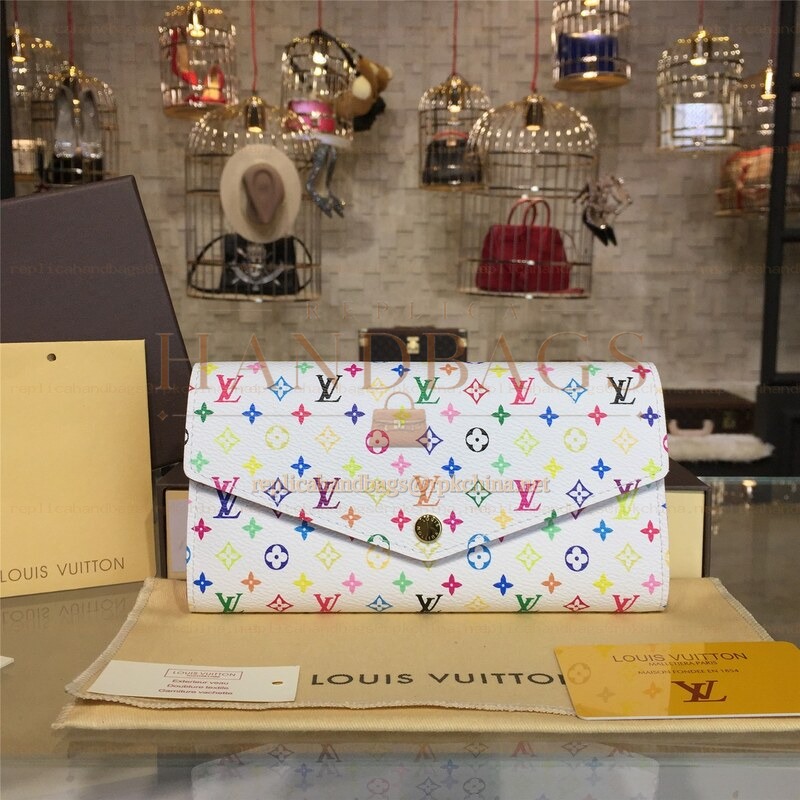 Replica Louis Vuitton Pink Textured Sarah Wallet