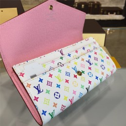 Replica Louis Vuitton Pink Textured Sarah Wallet