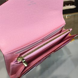 Replica Louis Vuitton Pink Textured Sarah Wallet