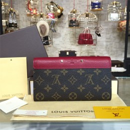 Replica Louis Vuitton Brown Monogram Red Interior Pallas Wallet