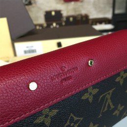 Replica Louis Vuitton Brown Monogram Red Interior Pallas Wallet