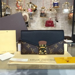 Replica Louis Vuitton Brown Monogram Navy Interior Pallas Wallet