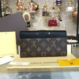 Replica Louis Vuitton Brown Monogram Navy Interior Pallas Wallet