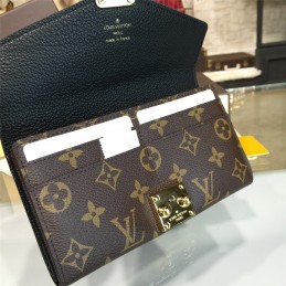 Replica Louis Vuitton Brown Monogram Navy Interior Pallas Wallet