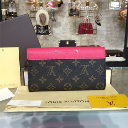 Replica Louis Vuitton Brown Monogram Fuchsia Interior Pallas Wallet