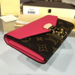 Replica Louis Vuitton Brown Monogram Fuchsia Interior Pallas Wallet