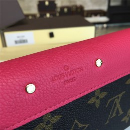 Replica Louis Vuitton Brown Monogram Fuchsia Interior Pallas Wallet