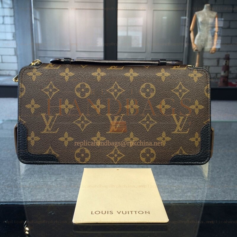 Replica Louis Vuitton Brown Monogram Zippy XL Retiro Wallet