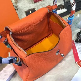 Replica Hermes Orange Lindy 26 Bag Twilly Handle