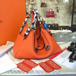 Replica Hermes Orange Lindy 26 Bag Twilly Handle