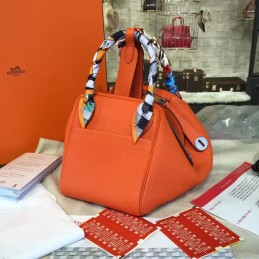 Replica Hermes Orange Lindy 26 Bag Twilly Handle