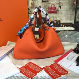 Replica Hermes Orange Lindy 26 Bag Twilly Handle