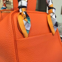Replica Hermes Orange Lindy 26 Bag Twilly Handle