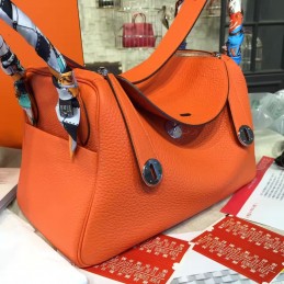 Replica Hermes Orange Lindy 26 Bag Twilly Handle