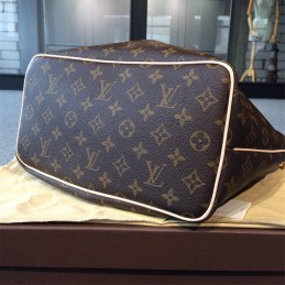 Replica Louis Vuitton Brown Monogram Beige Trim Palermo PM