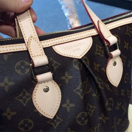 Replica Louis Vuitton Brown Monogram Beige Trim Palermo PM
