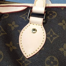 Replica Louis Vuitton Brown Monogram Beige Trim Palermo PM