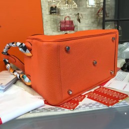 Replica Hermes Orange Lindy 26 Bag Twilly Handle