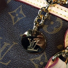Replica Louis Vuitton Brown Monogram Beige Trim Palermo PM