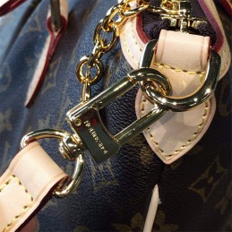 Replica Louis Vuitton Brown Monogram Beige Trim Palermo PM