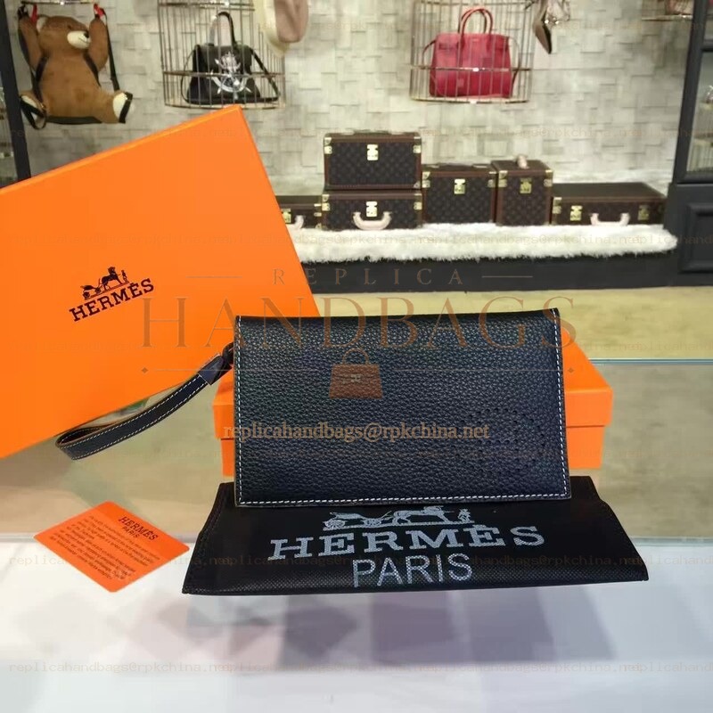 Replica Hermes Black H Long Wallet
