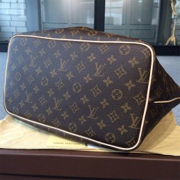 Replica Louis Vuitton Brown Monogram Beige Trim Palermo GM