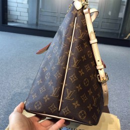 Replica Louis Vuitton Brown Monogram Beige Trim Palermo GM