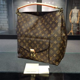 Replica Louis Vuitton Brown Monogram Metis Hobo