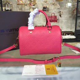 Replica Louis Vuitton Bright Pink Embossed Monogram Speedy 25