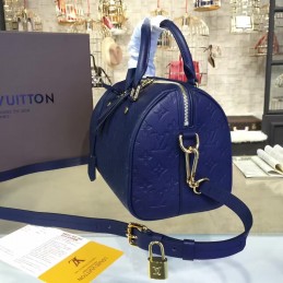 Replica Louis Vuitton Navy Blue Embossed Monogram Speedy 25