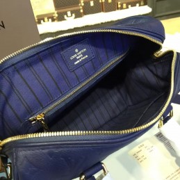 Replica Louis Vuitton Navy Blue Embossed Monogram Speedy 25