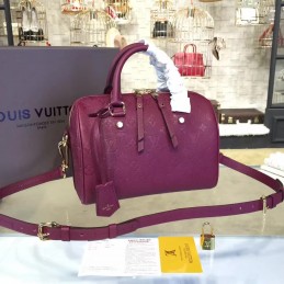 Replica Louis Vuitton Burgundy Embossed Monogram Speedy 25 - Style 2
