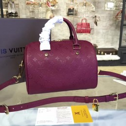 Replica Louis Vuitton Burgundy Embossed Monogram Speedy 25 - Style 2