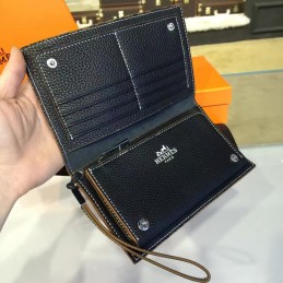 Replica Hermes Black H Long Wallet