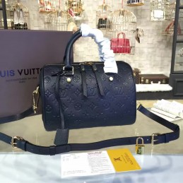 Replica Louis Vuitton Black Embossed Monogram Speedy 25