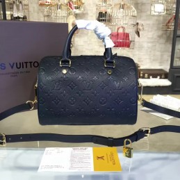 Replica Louis Vuitton Black Embossed Monogram Speedy 25