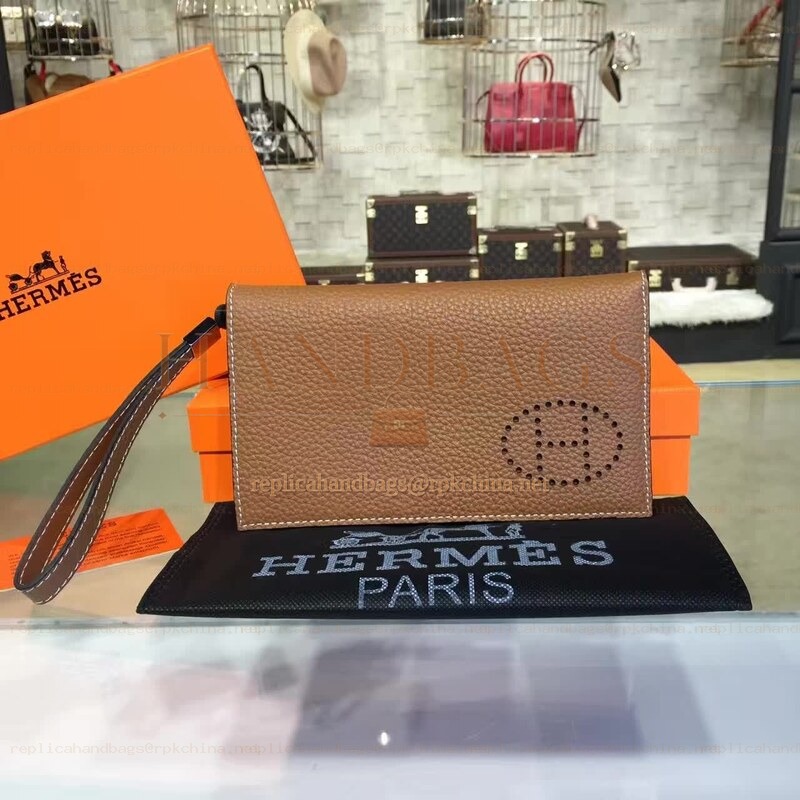 Replica Hermes Brown H Long Wallet