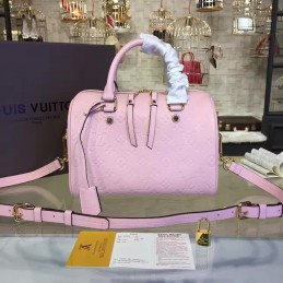 Replica Louis Vuitton Pale Pink Embossed Monogram Speedy 25