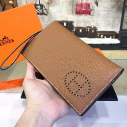 Replica Hermes Brown H Long Wallet
