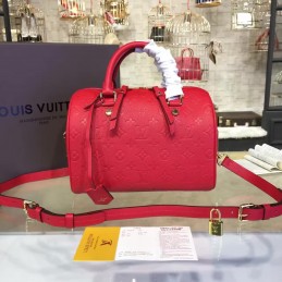 Replica Louis Vuitton Red Embossed Monogram Speedy 25