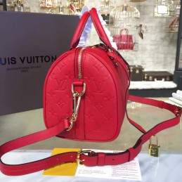 Replica Louis Vuitton Red Embossed Monogram Speedy 25