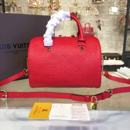 Replica Louis Vuitton Red Embossed Monogram Speedy 25