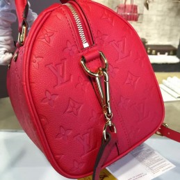 Replica Louis Vuitton Red Embossed Monogram Speedy 25