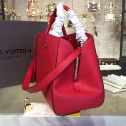 Replica Louis Vuitton Red Embossed Monogram Montaigne MM - Style 2